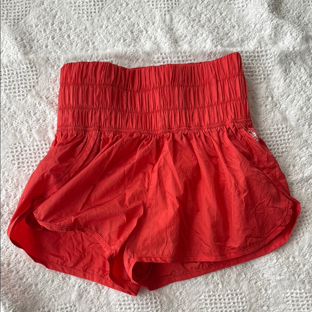 Women's Red High-Waisted Shorts